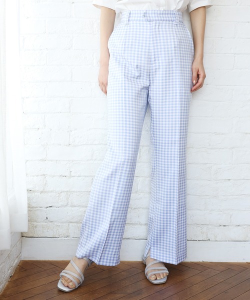 one after another NICE CLAUP（ワンアフターアナザーナイスクラップ）の「極限スラックスパンツ（スラックス・レディース・アイボリー/モカ/ミント/サックスブルー系/ブルーパープル・SMALL/MEDIUM）」の4枚目の写真