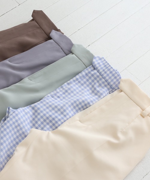 one after another NICE CLAUP（ワンアフターアナザーナイスクラップ）の「極限スラックスパンツ（スラックス・レディース・アイボリー/モカ/ミント/サックスブルー系/ブルーパープル・SMALL/MEDIUM）」の9枚目の写真