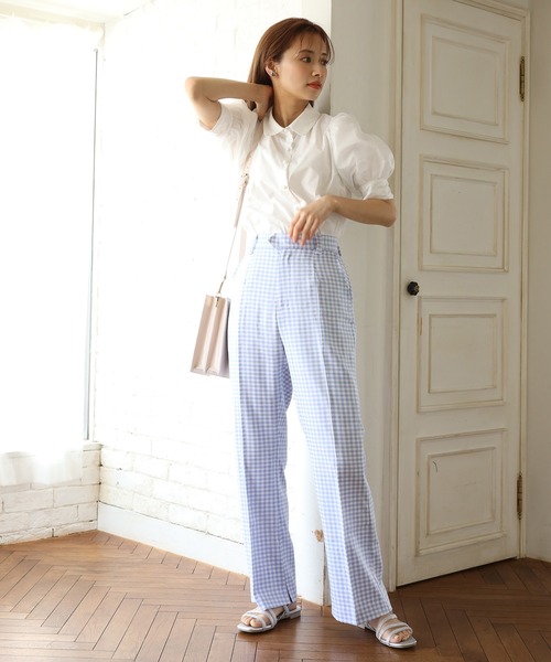 one after another NICE CLAUP（ワンアフターアナザーナイスクラップ）の「極限スラックスパンツ（スラックス・レディース・アイボリー/モカ/ミント/サックスブルー系/ブルーパープル・SMALL/MEDIUM）」の21枚目の写真