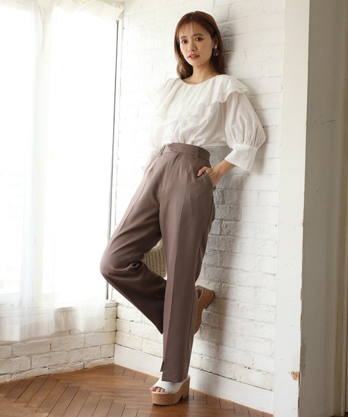 one after another NICE CLAUP（ワンアフターアナザーナイスクラップ）の「極限スラックスパンツ（スラックス・レディース・アイボリー/モカ/ミント/サックスブルー系/ブルーパープル・SMALL/MEDIUM）」の20枚目の写真