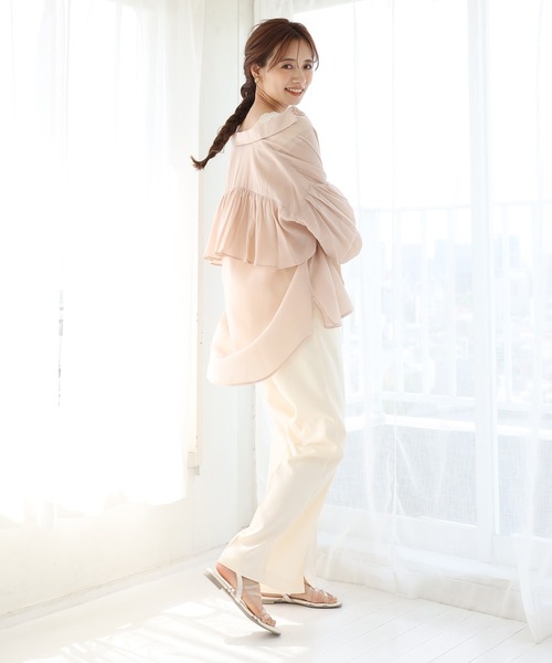 one after another NICE CLAUP（ワンアフターアナザーナイスクラップ）の「極限スラックスパンツ（スラックス・レディース・アイボリー/モカ/ミント/サックスブルー系/ブルーパープル・SMALL/MEDIUM）」の10枚目の写真