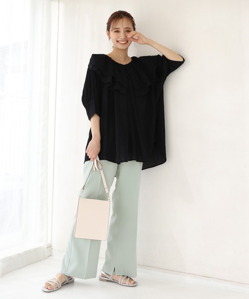 one after another NICE CLAUP（ワンアフターアナザーナイスクラップ）の「極限スラックスパンツ（スラックス・レディース・アイボリー/モカ/ミント/サックスブルー系/ブルーパープル・SMALL/MEDIUM）」の11枚目の写真