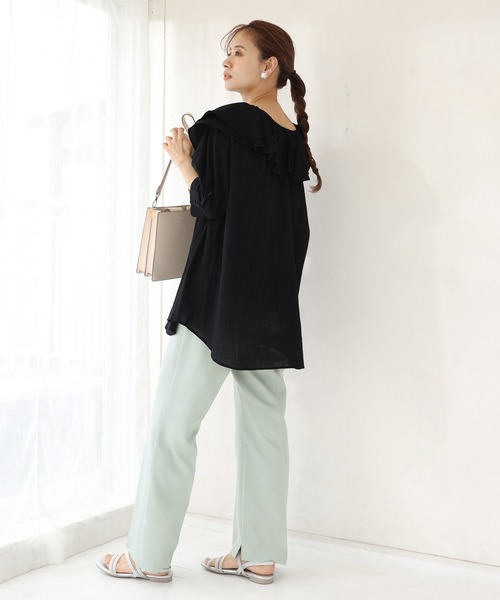 one after another NICE CLAUP（ワンアフターアナザーナイスクラップ）の「極限スラックスパンツ（スラックス・レディース・アイボリー/モカ/ミント/サックスブルー系/ブルーパープル・SMALL/MEDIUM）」の8枚目の写真