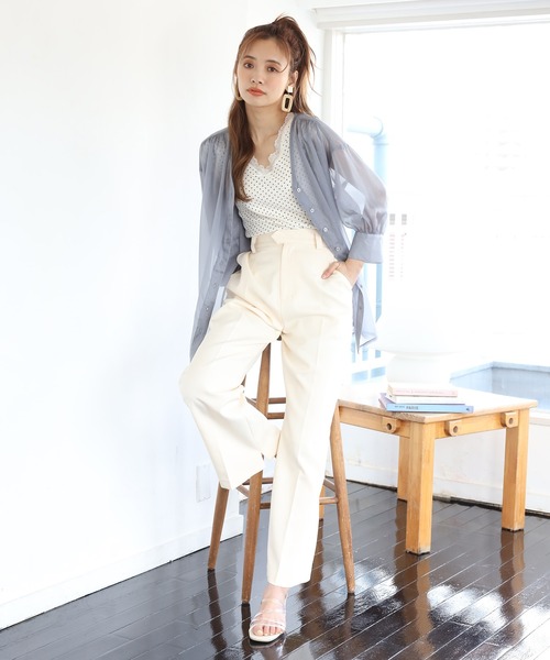 one after another NICE CLAUP（ワンアフターアナザーナイスクラップ）の「極限スラックスパンツ（スラックス・レディース・アイボリー/モカ/ミント/サックスブルー系/ブルーパープル・SMALL/MEDIUM）」の19枚目の写真