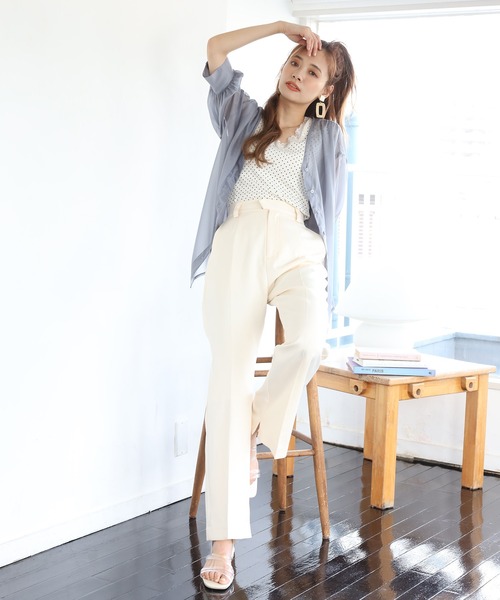 one after another NICE CLAUP（ワンアフターアナザーナイスクラップ）の「極限スラックスパンツ（スラックス・レディース・アイボリー/モカ/ミント/サックスブルー系/ブルーパープル・SMALL/MEDIUM）」の22枚目の写真