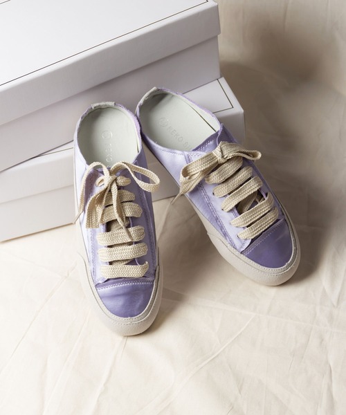 me+em select（ミームセレクト）の「サテンレースアップスニーカーサンダル（スニーカー・レディース・ピンク/ブラック/ホワイト/パープル・23/24/24.5/23.5）」の5枚目の写真