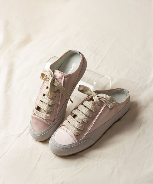 me+em select（ミームセレクト）の「サテンレースアップスニーカーサンダル（スニーカー・レディース・ピンク/ブラック/ホワイト/パープル・23/24/24.5/23.5）」の8枚目の写真