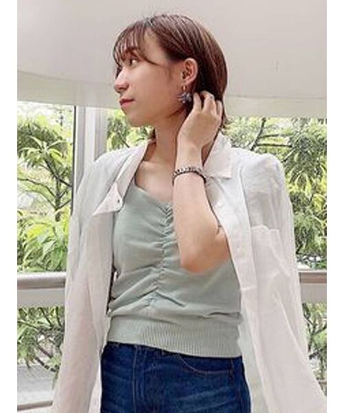 dazzlin(ダズリン)の「ハートマークギャザーニットトップス(ニット/セーター・レディース・ベージュ/ブラウン/オフホワイト/ブルー・FREE)」の13枚目の写真