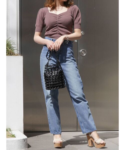 dazzlin(ダズリン)の「ハートマークギャザーニットトップス(ニット/セーター・レディース・ベージュ/ブラウン/オフホワイト/ブルー・FREE)」の18枚目の写真