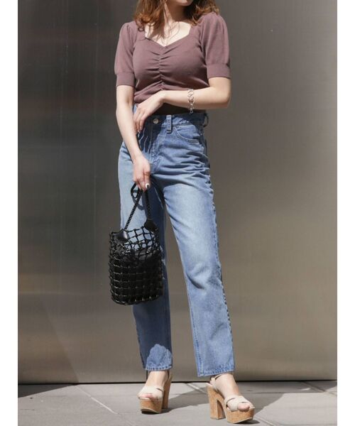 dazzlin(ダズリン)の「ハートマークギャザーニットトップス(ニット/セーター・レディース・ベージュ/ブラウン/オフホワイト/ブルー・FREE)」の19枚目の写真