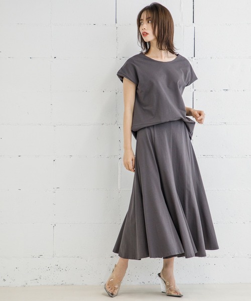 Emma Taylor（エマテイラー）の「カットソーイージーセットアップ（ワンピース・レディース・ベージュ/チャコールグレー/ピンク系その他・FREE）」の7枚目の写真