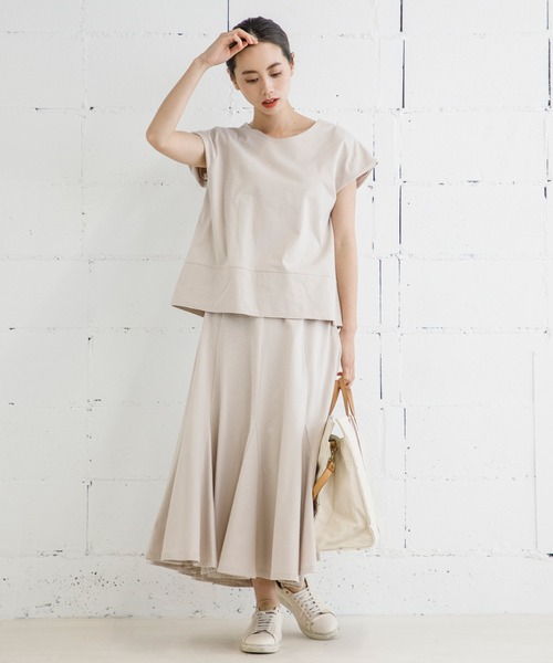 Emma Taylor（エマテイラー）の「カットソーイージーセットアップ（ワンピース・レディース・ベージュ/チャコールグレー/ピンク系その他・FREE）」の4枚目の写真