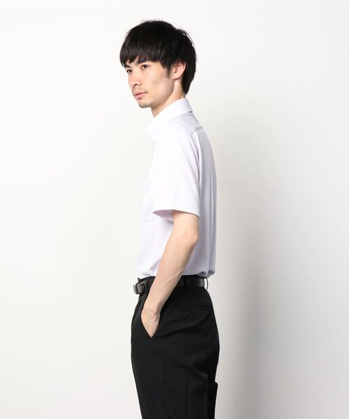 Perfect Suit FActory（パーフェクトスーツファクトリー）の「【抗菌/形態安定】ニット半袖ワイシャツ　ブルー/ピンク（ビジネスシャツ・メンズ・ピンク/ブルー・LL/M/S/L）」の7枚目の写真