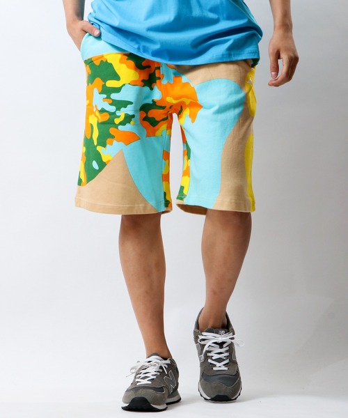 staple（ステイプル）の「STAPLE 迷彩柄 スウェットハーフパンツ（スウェットパンツ・メンズ・カーキ・S/2XL/XL/M/L）」の8枚目の写真