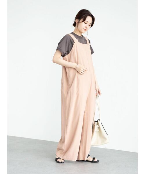 Sugar spoon（シュガースプーン）の「・SUGAR SPOON リネンワイドサロペットパンツ＊（サロペット/オーバーオール・レディース・チャコールグレー/ベージュ/グレー/ピンク・FREE）」の22枚目の写真