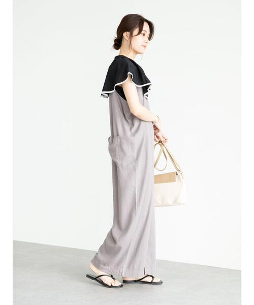 Sugar spoon（シュガースプーン）の「・SUGAR SPOON リネンワイドサロペットパンツ＊（サロペット/オーバーオール・レディース・チャコールグレー/ベージュ/グレー/ピンク・FREE）」の16枚目の写真