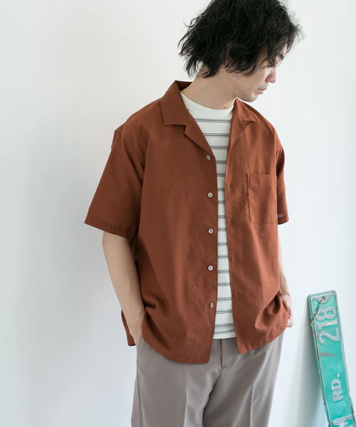 URBAN RESEARCH DOORS(アーバンリサーチドアーズ)の「ドライパナマオープンカラーシャツ(シャツ/ブラウス・メンズ・ライトブルー/ネイビー/ブラウン/ホワイト系その他・40/38)」の14枚目の写真