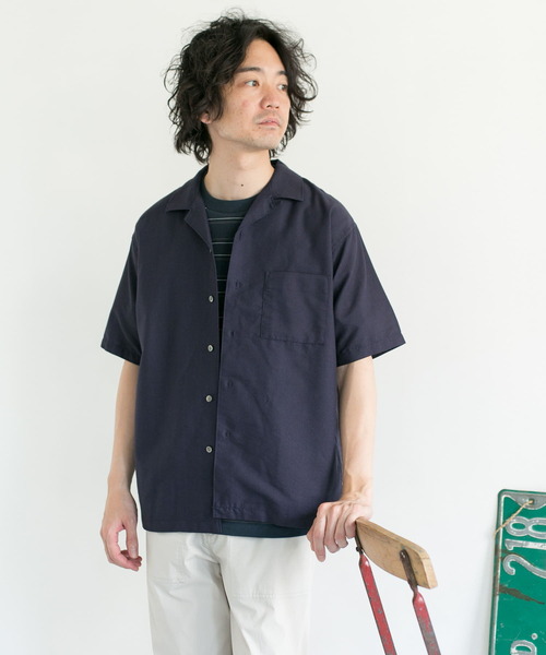 URBAN RESEARCH DOORS(アーバンリサーチドアーズ)の「ドライパナマオープンカラーシャツ(シャツ/ブラウス・メンズ・ライトブルー/ネイビー/ブラウン/ホワイト系その他・40/38)」の6枚目の写真
