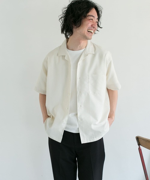 URBAN RESEARCH DOORS(アーバンリサーチドアーズ)の「ドライパナマオープンカラーシャツ(シャツ/ブラウス・メンズ・ライトブルー/ネイビー/ブラウン/ホワイト系その他・40/38)」の7枚目の写真