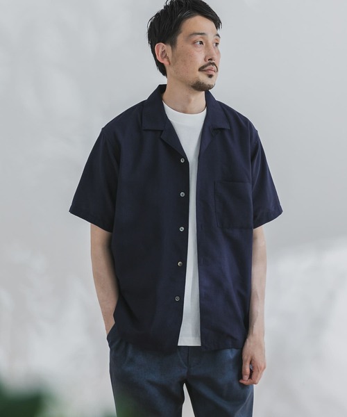 URBAN RESEARCH DOORS(アーバンリサーチドアーズ)の「ドライパナマオープンカラーシャツ(シャツ/ブラウス・メンズ・ライトブルー/ネイビー/ブラウン/ホワイト系その他・40/38)」の4枚目の写真