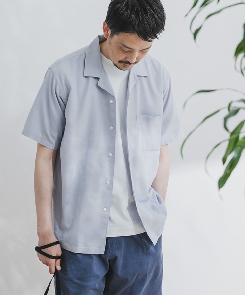 URBAN RESEARCH DOORS(アーバンリサーチドアーズ)の「ドライパナマオープンカラーシャツ(シャツ/ブラウス・メンズ・ライトブルー/ネイビー/ブラウン/ホワイト系その他・40/38)」の3枚目の写真