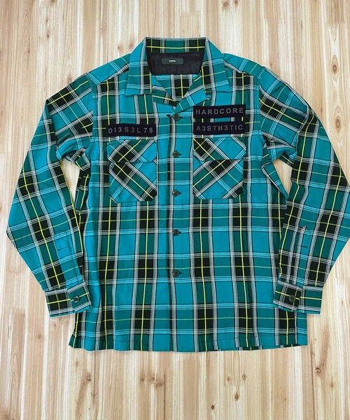 DIESEL（ディーゼル）の「ベルクロワッペン バックロゴチェックシャツ「S-TAKESHI」（シャツ/ブラウス・メンズ・オレンジ/グリーン・S/M/L/XL/XXL）」の6枚目の写真