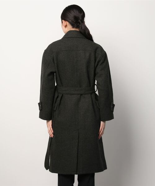 AVIREX（アヴィレックス）の「【Women's】ウール ロング コート/WOOL LONG COAT / アヴィレックス / AVIREX（ステンカラーコート・レディース・オリーブ・MEDIUM/SMALL）」の3枚目の写真