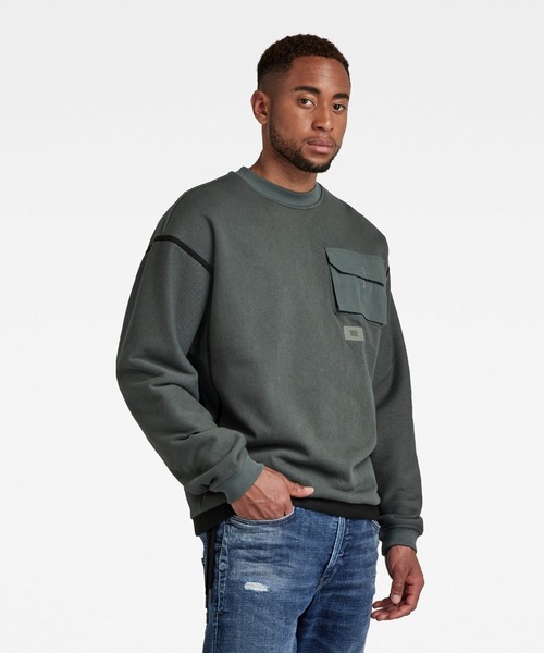 G-STAR（ジースター）の「TAPE MESH SWEATER/スウェット/ビッグシルエット（スウェット・メンズ・グレー系その他・SMALL/MEDIUM/LARGE/X-LARGE/X-SMALL）」の3枚目の写真