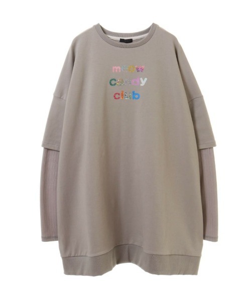 Candy Stripper(キャンディストリッパー)の「MEOW CANDY CLUB LAYERED トップス(Tシャツ/カットソー・レディース・アイボリー/グレー/ピンク・2)」の11枚目の写真