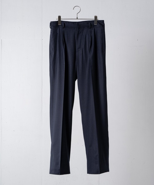 Apartment Three（アパートメントスリー）の「Apartment Three - High-waisted Wide-leg Trousers（スラックス・メンズ・ネイビー/グレー・1/2）」の2枚目の写真