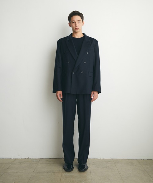 Apartment Three（アパートメントスリー）の「Apartment Three - High-waisted Wide-leg Trousers（スラックス・メンズ・ネイビー/グレー・1/2）」の8枚目の写真