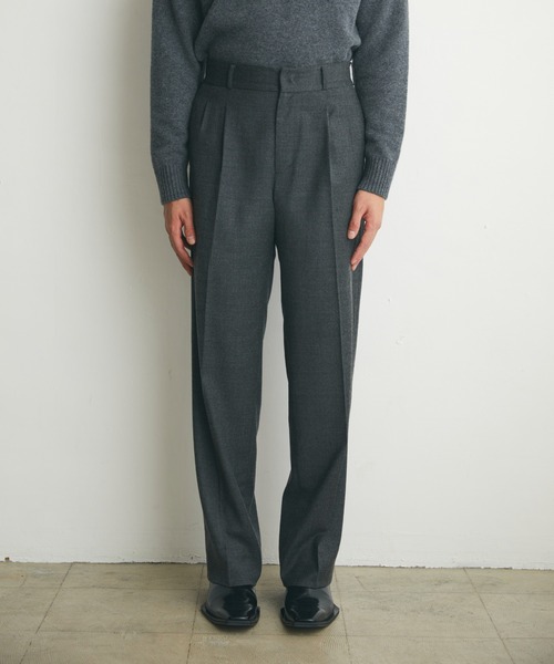 Apartment Three（アパートメントスリー）の「Apartment Three - High-waisted Wide-leg Trousers（スラックス・メンズ・ネイビー/グレー・1/2）」の12枚目の写真