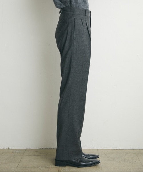 Apartment Three（アパートメントスリー）の「Apartment Three - High-waisted Wide-leg Trousers（スラックス・メンズ・ネイビー/グレー・1/2）」の14枚目の写真