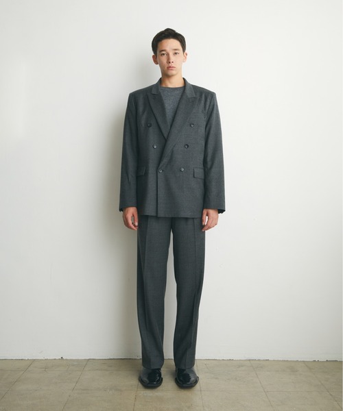 Apartment Three（アパートメントスリー）の「Apartment Three - High-waisted Wide-leg Trousers（スラックス・メンズ・ネイビー/グレー・1/2）」の16枚目の写真