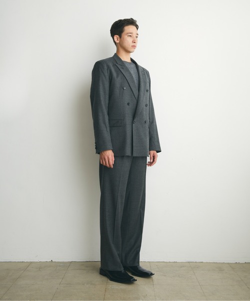 Apartment Three（アパートメントスリー）の「Apartment Three - High-waisted Wide-leg Trousers（スラックス・メンズ・ネイビー/グレー・1/2）」の17枚目の写真