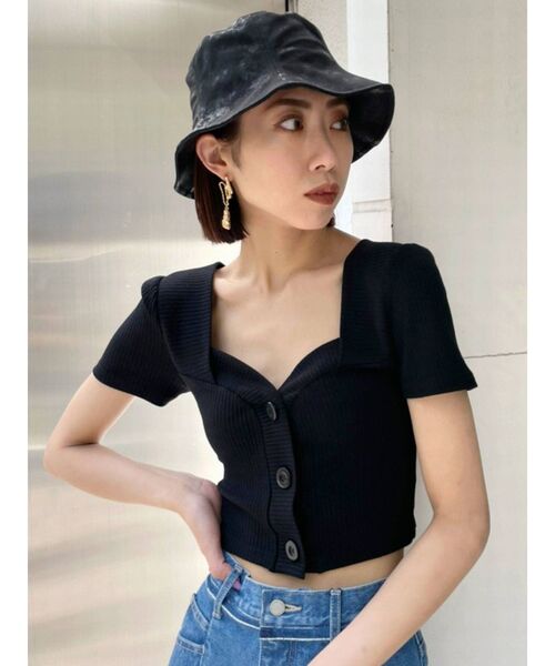 EMODA（エモダ）の「ギャザーワイドバケットハット（ハット・レディース・ホワイト/ブラック・FREE）」の8枚目の写真