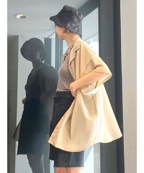 EMODA（エモダ）の「ギャザーワイドバケットハット（ハット・レディース・ホワイト/ブラック・FREE）」の9枚目の写真