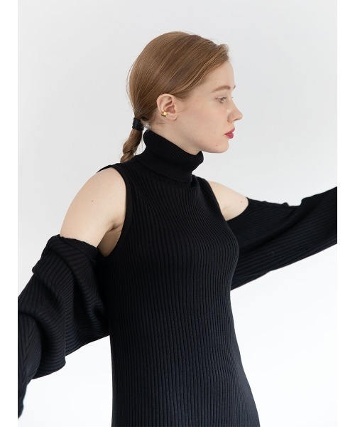 Ayla（アイラ）の「arm knit set onepiece（ワンピース・レディース・ブラック/ベージュ・FREE）」の4枚目の写真
