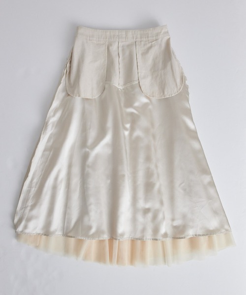 vis-`a-vis(ビサビ)の「【WEB限定】すっきり見えチュールドッキングスカート(スカート・レディース・ブラック/カーキ/キナリ・S/M)」の20枚目の写真