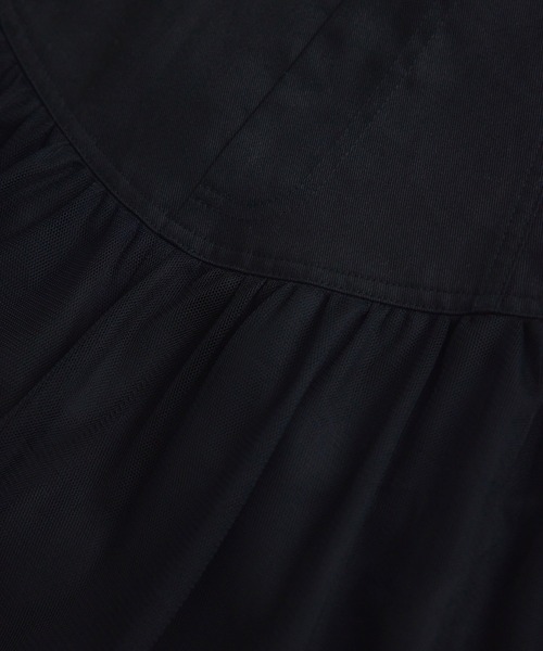 vis-`a-vis(ビサビ)の「【WEB限定】すっきり見えチュールドッキングスカート(スカート・レディース・ブラック/カーキ/キナリ・S/M)」の12枚目の写真