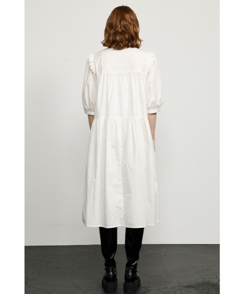 SLY（スライ）の「FRILL SHOULDER LONG OP フリルショルダーワング ワンピース（ワンピース・レディース・ホワイト/ブラウン/ブラック・1/2）」の7枚目の写真