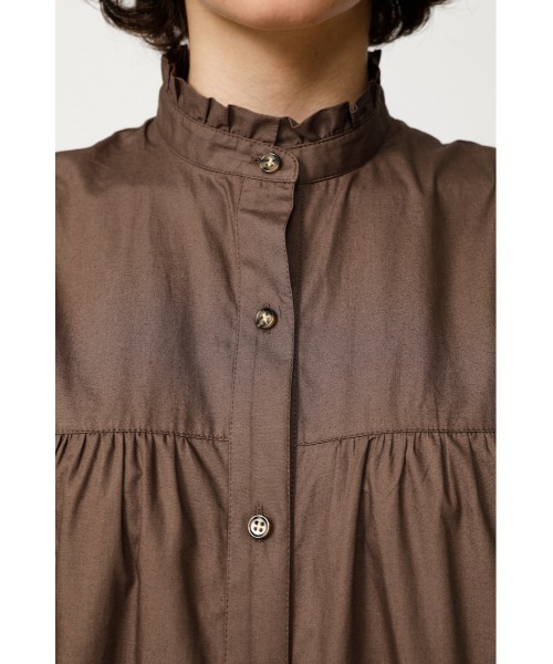 SLY（スライ）の「FRILL SHOULDER LONG OP フリルショルダーワング ワンピース（ワンピース・レディース・ホワイト/ブラウン/ブラック・1/2）」の10枚目の写真