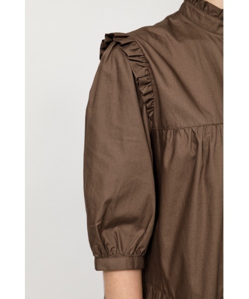 SLY（スライ）の「FRILL SHOULDER LONG OP フリルショルダーワング ワンピース（ワンピース・レディース・ホワイト/ブラウン/ブラック・1/2）」の19枚目の写真