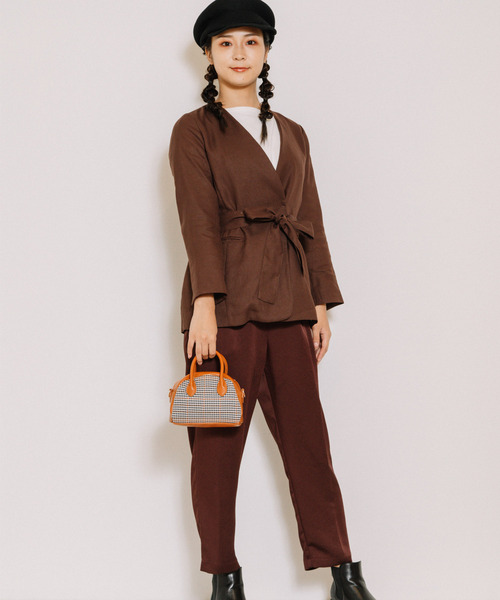 cache cache（カシュ カシュ）の「カシュカシュ cachecache / 2wayナノサイズボストンバッグ（ショルダーバッグ・レディース・レッド/アイボリー/キャメル・FREE）」の7枚目の写真