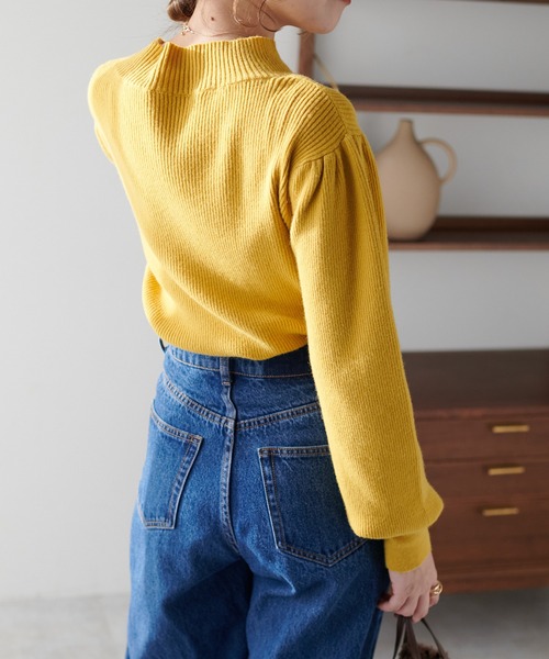 DISCOAT（ディスコート）の「マルチボーダーハイネックプルオーバー（ニット/セーター・レディース・パープル/イエロー/ブルー/グリーン/グリーン系その他・FREE）」の5枚目の写真