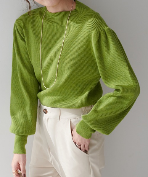 DISCOAT（ディスコート）の「マルチボーダーハイネックプルオーバー（ニット/セーター・レディース・パープル/イエロー/ブルー/グリーン/グリーン系その他・FREE）」の2枚目の写真