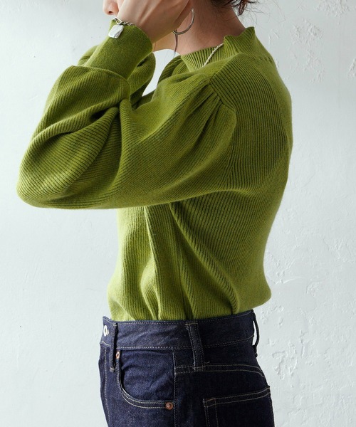 DISCOAT（ディスコート）の「マルチボーダーハイネックプルオーバー（ニット/セーター・レディース・パープル/イエロー/ブルー/グリーン/グリーン系その他・FREE）」の20枚目の写真