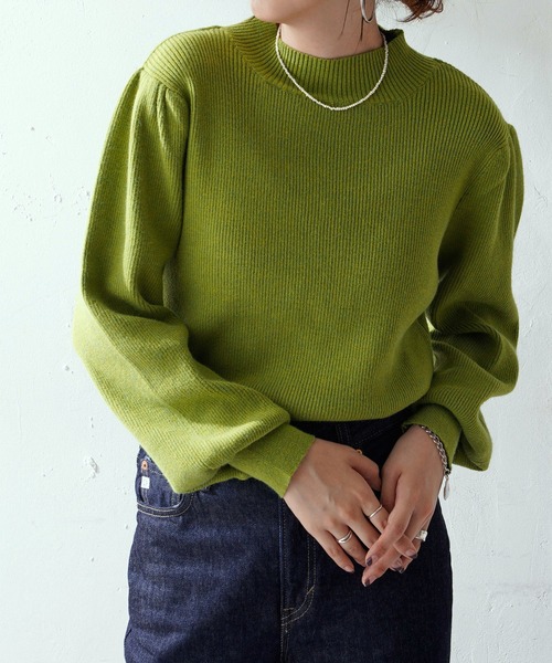 DISCOAT（ディスコート）の「マルチボーダーハイネックプルオーバー（ニット/セーター・レディース・パープル/イエロー/ブルー/グリーン/グリーン系その他・FREE）」の17枚目の写真