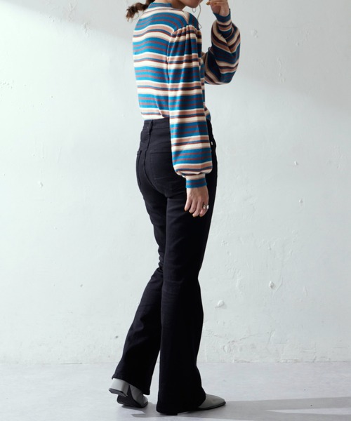 DISCOAT（ディスコート）の「マルチボーダーハイネックプルオーバー（ニット/セーター・レディース・パープル/イエロー/ブルー/グリーン/グリーン系その他・FREE）」の22枚目の写真