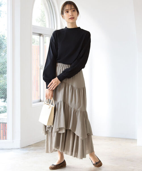 B:MING by BEAMS（ビーミングバイビームス）の「B:MING by BEAMS / イレヘム ティアード スカート 21AW（スカート・レディース・ベージュ/カーキ/アイボリー・SMALL/MEDIUM）」の11枚目の写真